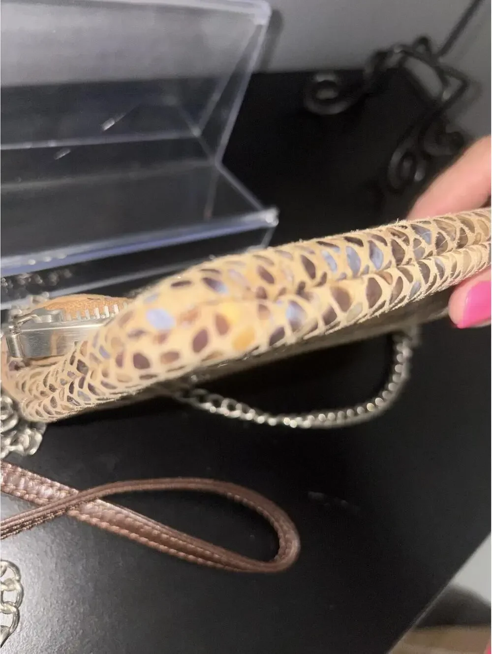 HOBO Daria Convertible Python Snakeskin Crossbody Clutch